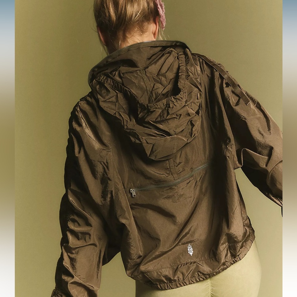 Free People ruched out packable jacket